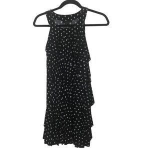 WHBM Black & White Diamond Pattern Tiered Mini Dress Size XS